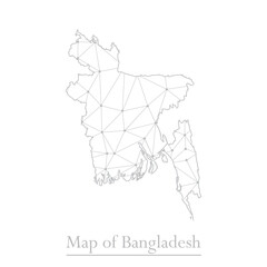 Vector map of Bangladesh with trendy triangles design polygonal abstract. Vector illustration eps 10.