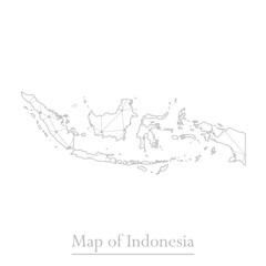 Vector map of Indonesia with trendy triangles design polygonal abstract. Vector illustration eps 10.