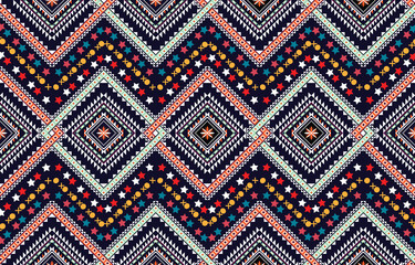 Geometric ethnic oriental floral seamless pattern traditional Design for background,carpet,wallpaper,clothing,wrapping,Batik,fabric,Vector illustration.embroidery style.indian,border,pattern,tradition