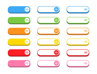 Buttons collection. Big colorful Buttons, isolated. Modern buttons. Vector illustration