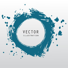 vector splats splashes and blobs of blue ink paint in different shapes drips