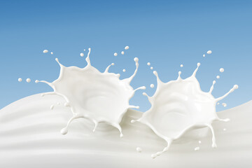 white milk or yogurt splash abstract background