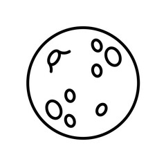 Space planet flat icon. Pictogram for web. Line stroke. Isolated on white background. Vector eps10