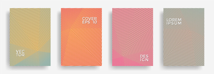 Hexagonal halftone pattern cover pages vector creative design.