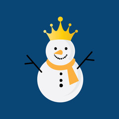 snowman santa christmas new year vector logo