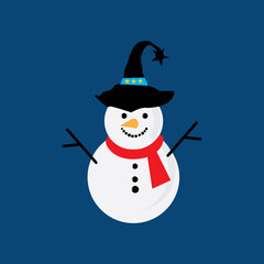 snowman santa christmas new year vector logo