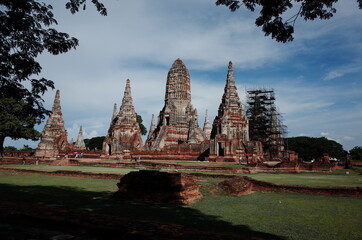 Fototapeta na wymiar Chaiwatthanaram Temple, Chiang Mai Ayutthaya, attractions and ancient sites of Thailand