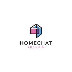 home chat logo vector icon illustration modern style