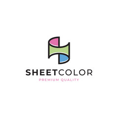 sheet color logo vector icon illustration modern style