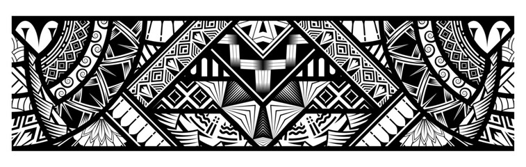 Abstract tribal art tattoo border