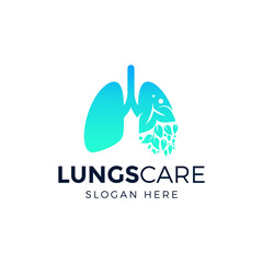 Lungs care logo design vector illustration