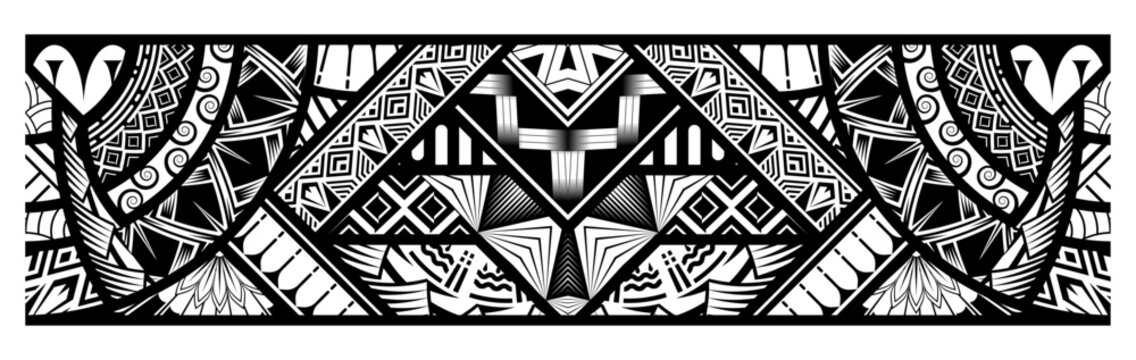 Abstract tribal art tattoo border