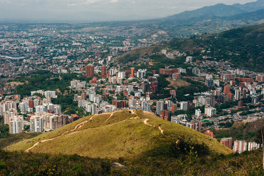 view over cali from tres cruces, Colombia
