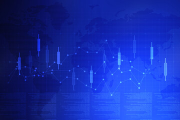 2d rendering Stock market online business concept. business Graph 
