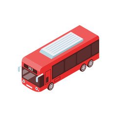 Modern Bus Isometric Composition