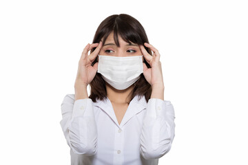 Woman wearing a face mask against coronavirus