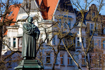 The statue of Martin Luther in Eisenach Thuringia