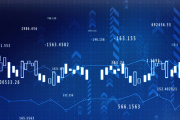 2d rendering Stock market online business concept. business Graph 
