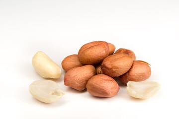 Obraz premium peanut grains on a white background