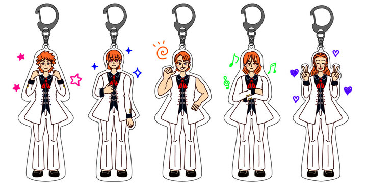 アイドル・ミュージシャンのアクリルキーホルダー（アクキー）のカラーバリエーション