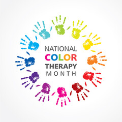 Vector illustration of National Color Therapy Month observed in March