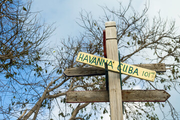Havanna Cuba Sign at Bahia Honda State Park in the Florida Keys. March 2021
