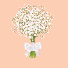 Bride's bouquet, bouquet of flowers gypsophila.