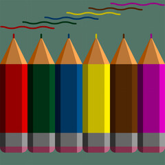 Geometric pattern.Constructor from different shapes. You can change and recolor objects. An image of a stylized pencil. Useful for textiles, packaging, advertising.