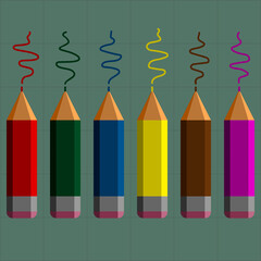 Geometric pattern.Constructor from different shapes. You can change and recolor objects. An image of a stylized pencil. Useful for textiles, packaging, advertising.