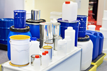 Metal and plastic containers for paint