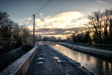 Fototapeta na wymiar Beautiful Sunrise at Irish Canal