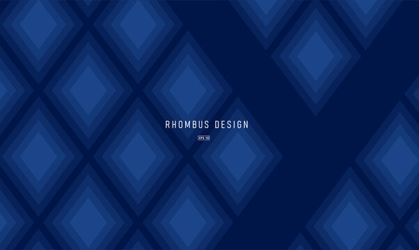 geometric background or presentation slide cover with romb shapes forming texture, deep dark blue color