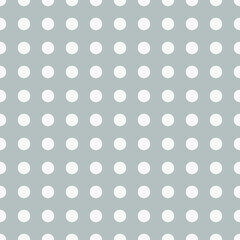 Seamless pattern vector, repeating white circles on gray background. Trend modern design pattern background.