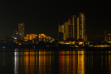 Fototapeta na wymiar The night scenes in Pattaya City , city at night ,Thailand