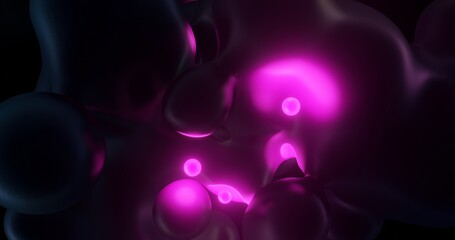 abstract dark background with glowing pink neon lights 
