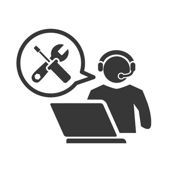 Technical Support Customer Service - vector illustration icon on white background