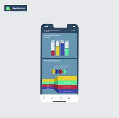 Mobile dashboard with bright colors
