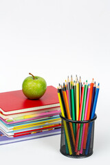 Naklejka premium Back to school concept, school supplies 