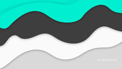 Green Cyan Paper Cut Background Template