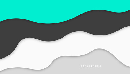 Green Cyan Paper Cut Background Template