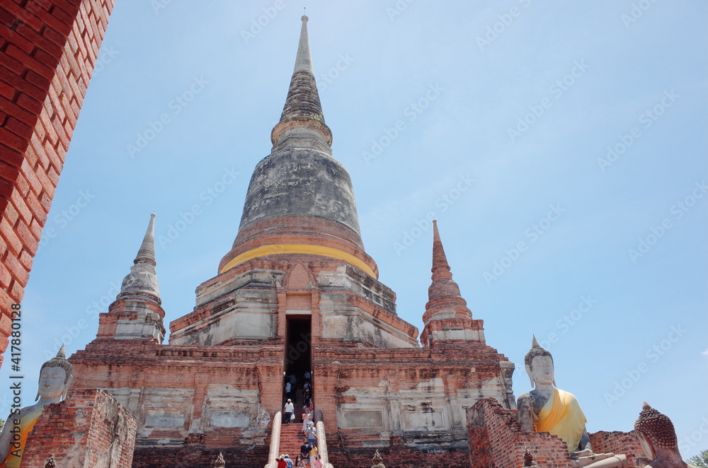 Wall mural wat yai chaimongkol, ayutthaya, attractions and ancient sites in thailand