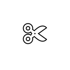 Scissors vector icon. Linear object symbol.