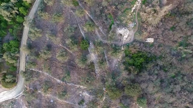 Aerial view of the small theatre of Palaia Epidavros, Greece