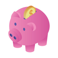 piggy with coin