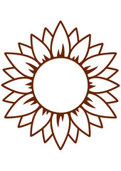 Sunflower, Flower, Summer, Sun, Monogram, art