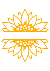 Sunflower, Flower, Summer, Sun, Monogram, art