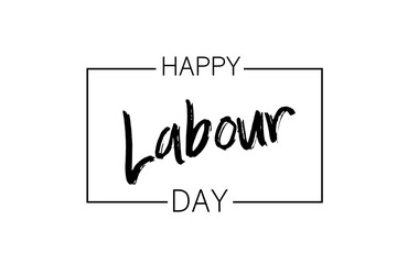 Happy Labour Day calligraphy hand lettering on white background