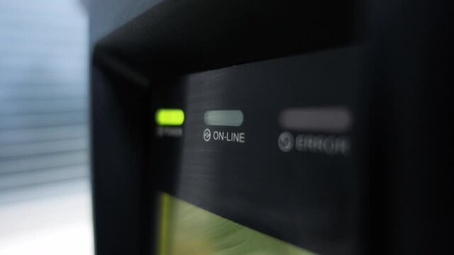 Working with a bar code printer. Direct thermal and thermal transfer label printmaking technique. Manufacturing label printing device.