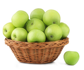 Green apples isolated on the white background