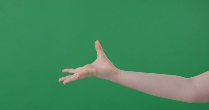 Italian gesture fingers together isolated on a green background